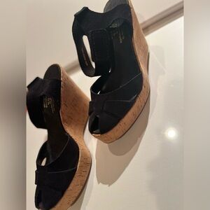 Pedro Garcia Suede Platform Sandals in Black Size 35.5 EU/ 5 1/2 US